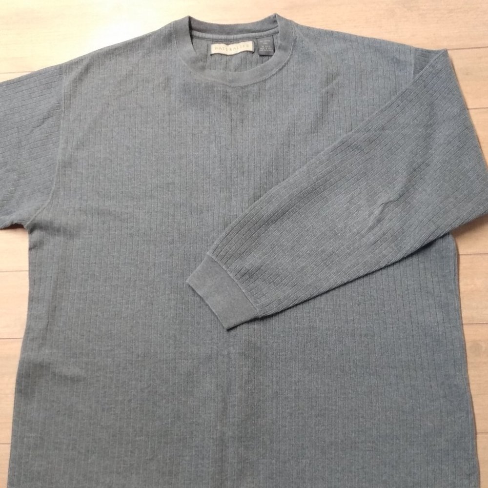 Natural Life men's gray heavy weight textured pullover with crew neck XXL big